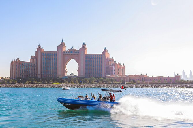 90 Minutes Speedboat Tour: Marina, Atlantis, Palm & Burj Al Arab - Palm Views and the approach to Palm Jumeirah