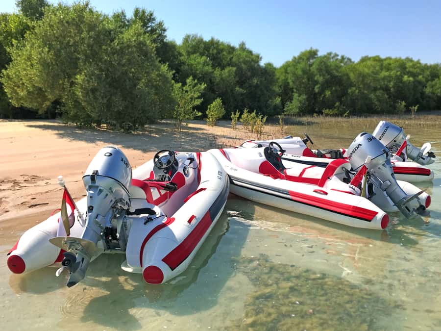 Abu Dhabi: Yas Island Self-Driving Guided Speedboat Tour - The Giant Statue and Mangrove Alley