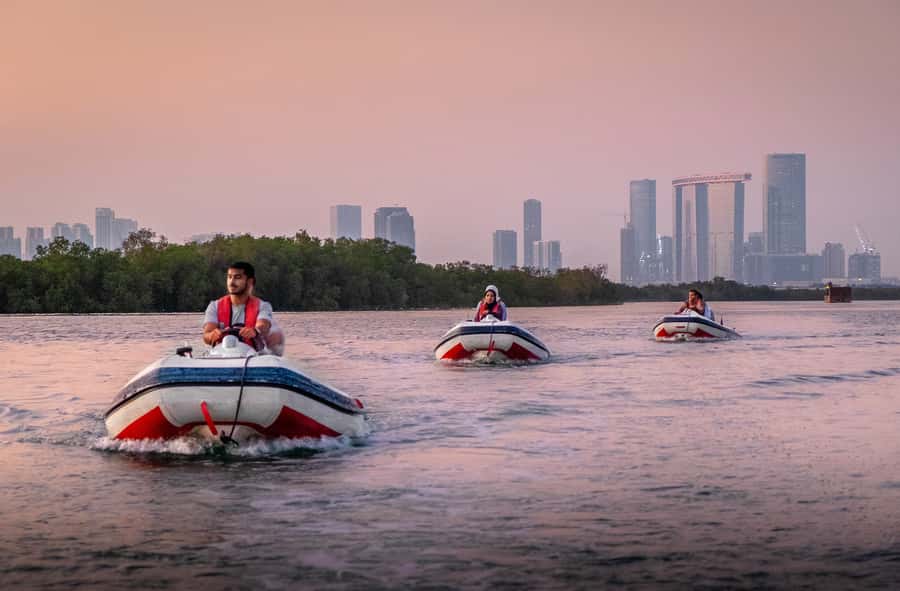 Abu Dhabi: Yas Island Self-Driving Guided Speedboat Tour - Heritage Island and old-style UAE touches