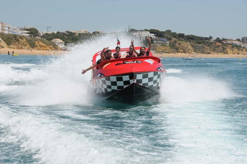 Albufeira: High-Adrenaline Jet Boat Ride - When the jet boat starts throwing spray