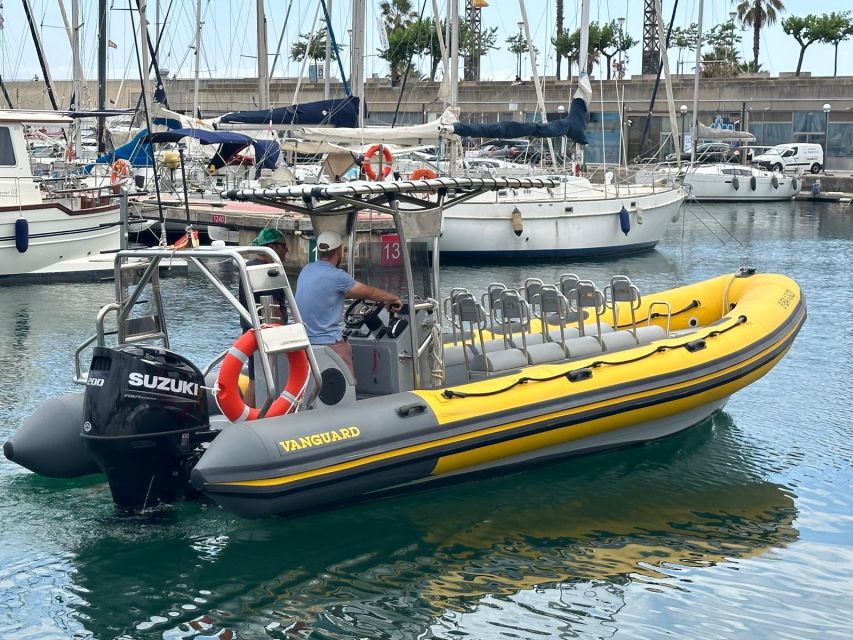 Barcelona: Fast Skyline Cruise - Passing Barceloneta Beach at speed
