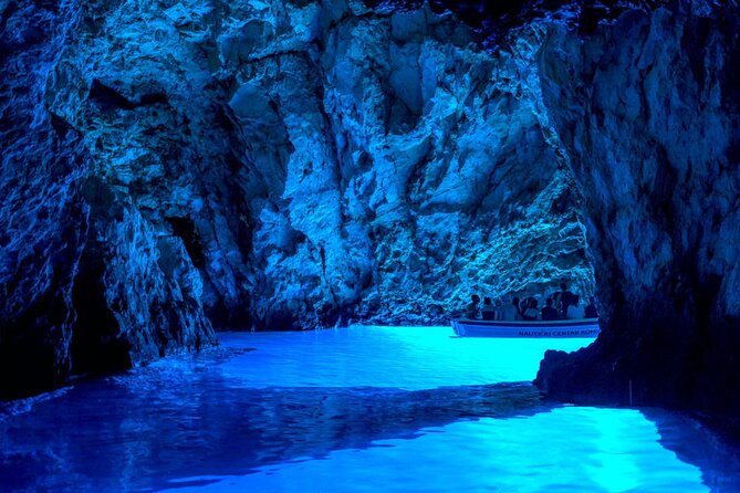 Blue Cave, Hvar, Vis and Pakleni Islands Group Speedboat Tour - Entering the Blue Cave on Bisevo