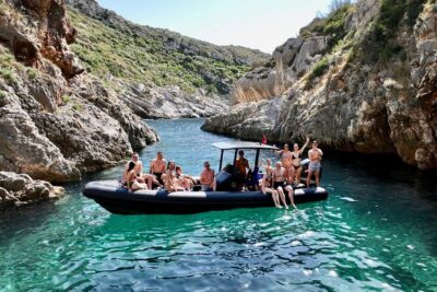 Blue Gem Cave and Grama Bay Speedboat Tour from Vlore