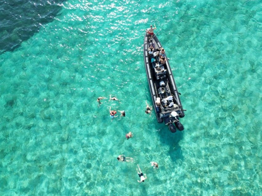 Blue lagoon with a speed boat water and towels included - One hour in UNESCO-listed Trogir