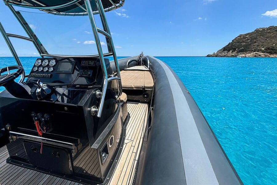 Cagliari: Zodiac Boat Tour, 3-4 SwimStops, Wine & Snorkeling - Devil’s Saddle from the water