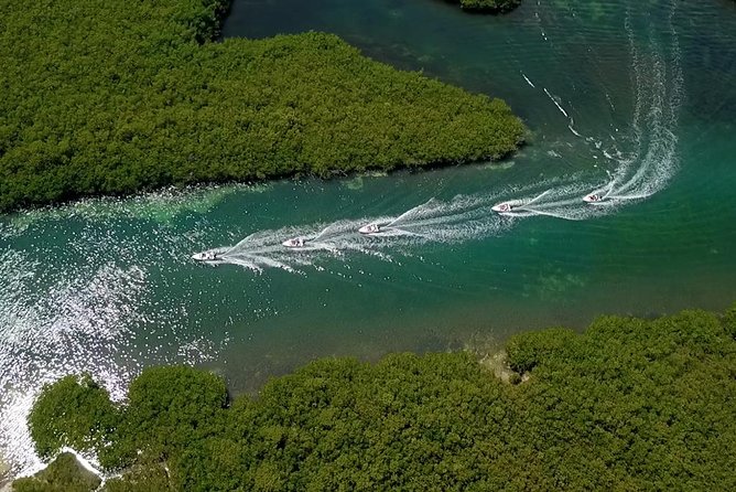 Cancun speedboat and snorkel tour: shared speedboat - Driving through the Nichupte Lagoon mangroves