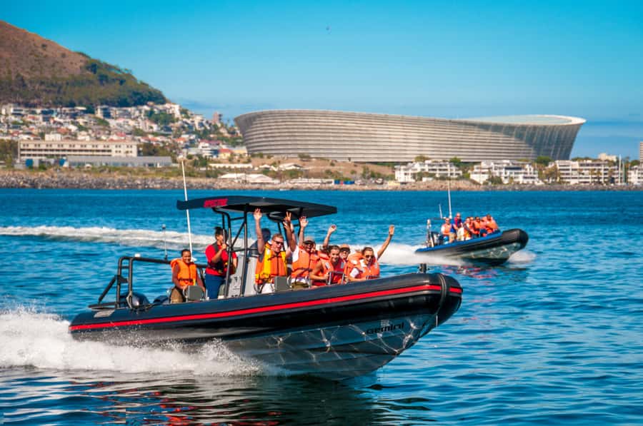 Cape Town Ocean Safari: Speed Boat Adventure in Table Bay - Slowing down to search for marine life