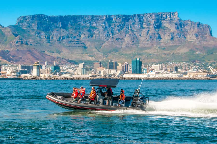 Cape Town Ocean Safari: Speed Boat Adventure in Table Bay - The first rush out of the harbor