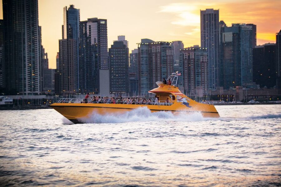City Cruises Chicago: Seadog Lakefront Speedboat Ride - Leaving Navy Pier with Chicago behind you