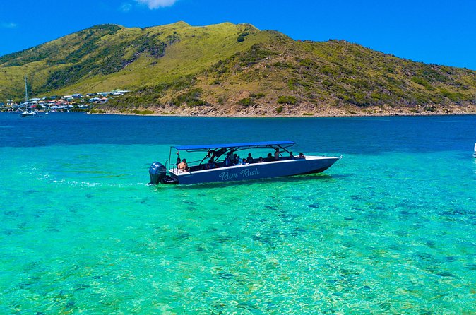 Discovery Powerboat Tour ,Snorkeling with Turtles & BBQ Lunch - Mullet Bay or La Samanna for the final swim