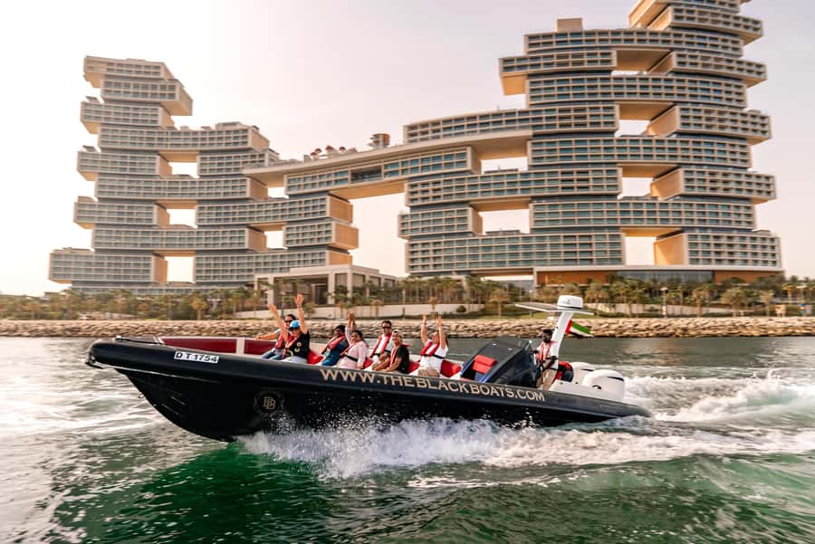 Dubai: 100-Min Speed Boat Tour, Atlantis & Burj Al Arab View - Dubai Marina and the route to Bluewaters Island
