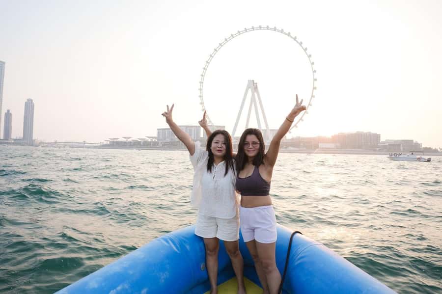 Dubai: Guided Speedboat Tour with City Sights & Ice Cream. - Palm Jumeirah and the view toward Atlantis