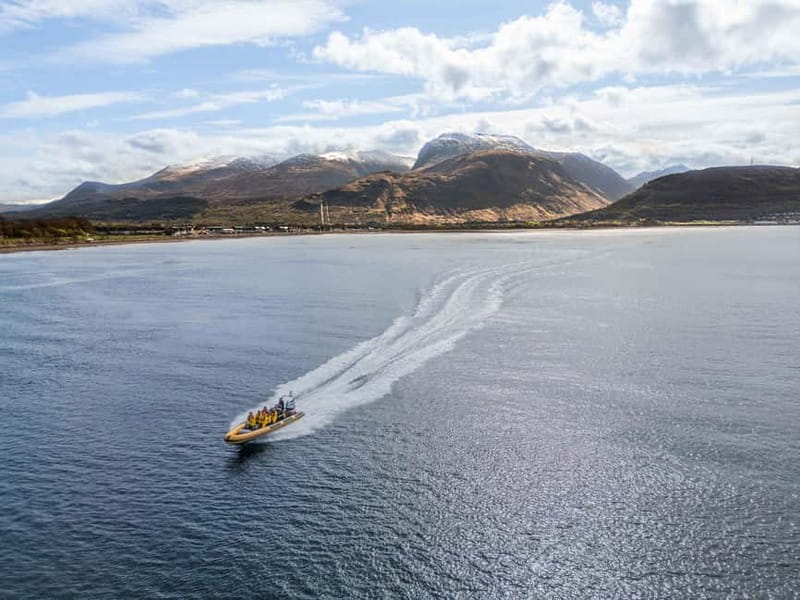 Fort William: 1hr Loch Safari Speedboat Tour - Passing Corpach with Ben Nevis ahead