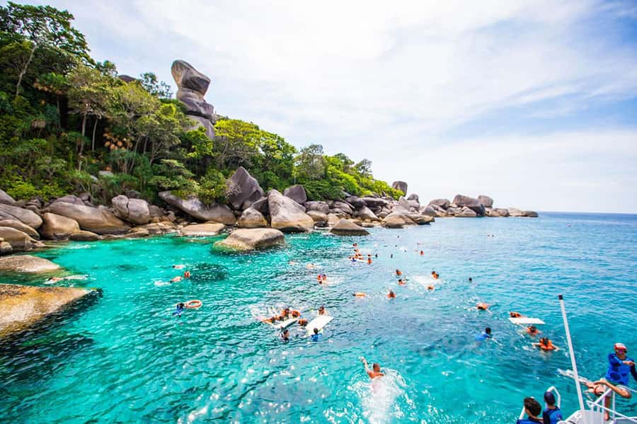 From Krabi: Similan Islands Snorkeling Trip by Speedboat - Koh 4 brings the first beach and snorkeling stop