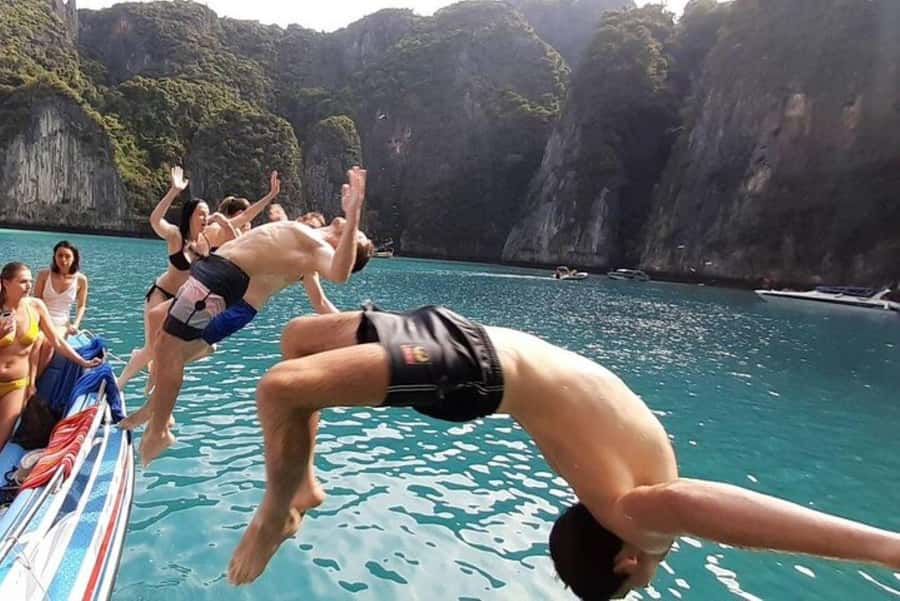 From Phi Phi Don:Sunset and Plankton Snorkeling by Speedboat - Monkey Bay and Viking Cave from the water