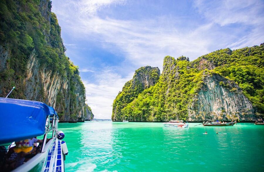From Phi Phi: Sunrise Maya Bay, Pileh Lagoon Speedboat Tour - Monkey Beach keeps the wildlife encounter simple