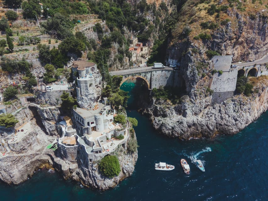 From Positano/Praiano: Amalfi Coast Speedboat Tour - Fiordo di Furore from the water