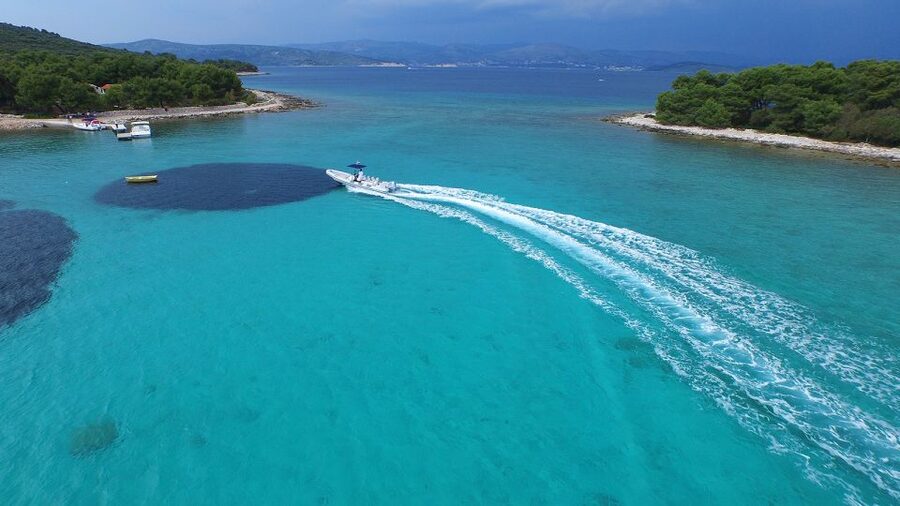 From Split: Blue Lagoon and Trogir Half-Day Speedboat Tour - Trogir, one hour among old stone streets