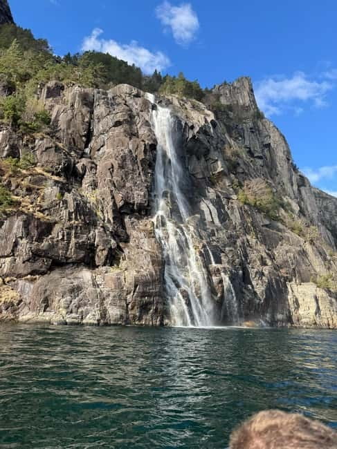 From Stavanger: Lysefjorden & Pulpit Rock Safari by RIB - Pulpit Rock from below, not from the trail