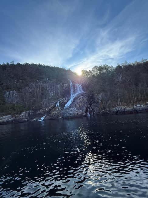 From Stavanger: Lysefjorden & Pulpit Rock Safari by RIB - Getting close to Whiskey Waterfall