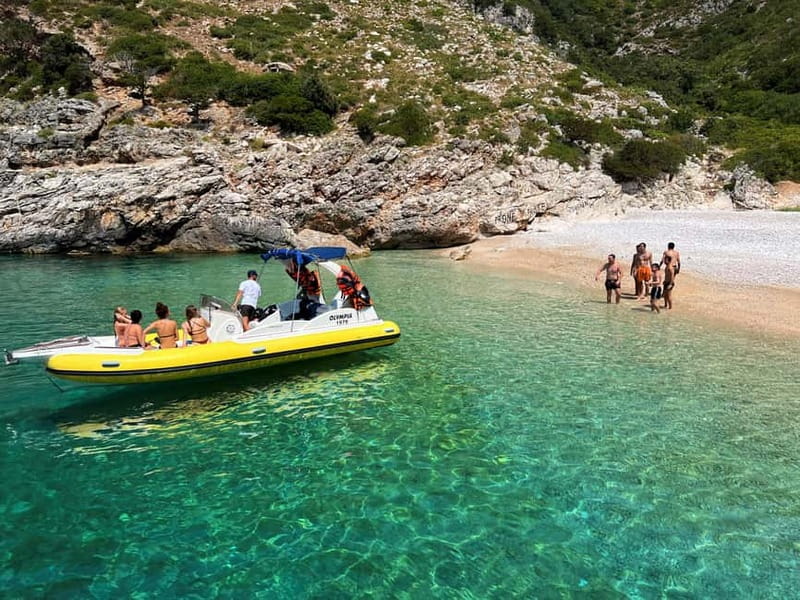 From Vlore: Haxhi Ali Cave & Karaburun Beach Speedboat Tour - Entering Haxhi Ali Cave by boat