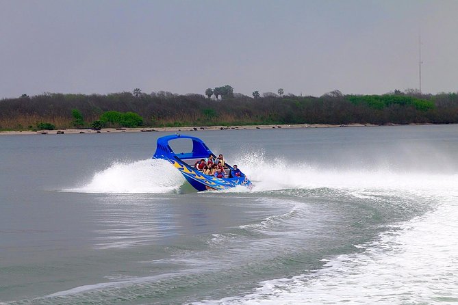 Galveston Suntime Jet Boat Thrill Ride - Pier 21, barefoot boarding, and the start of the outing