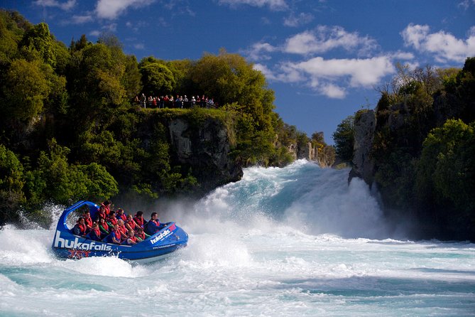 Hukafalls Jet Boat Ride in Taupo - Reaching the water below the falls