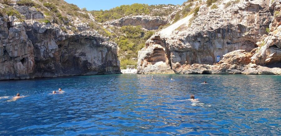 Hvar:Blue & Grenn Cave and Vis Island Private Speedboat Tour - Stiniva Cove and its narrow sea entrance
