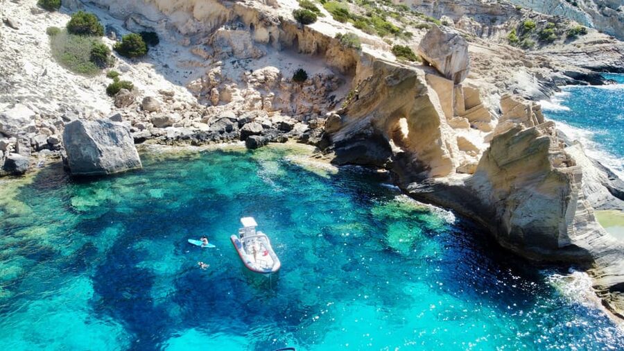 Ibiza: SpeedBoat trip to Atlantis & Es Vedra Snorkel+Paddle - A fast start from San Antonio’s harbor