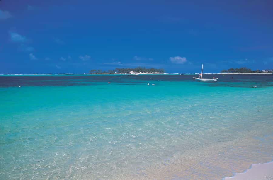 Ile aux Cerfs: Island & Waterfall Speedboat Tour with Lunch - Ile aux Cerfs: beautiful water, busy beach