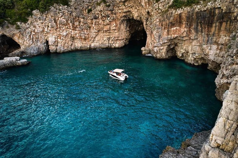 Kotor: Blue Cave and Our Lady of the Rock Speedboat Tour - Mamula Island from the water