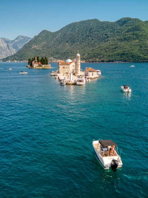 Kotor: Blue cave speedboat tour for a lifetime memories - Our Lady of the Rocks and the story of a man-made island