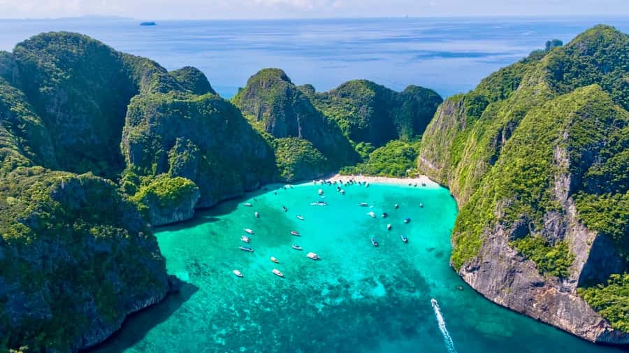 Krabi: Phi Phi & 4 Islands Sunset Tour by Speedboat - Bamboo Island brings an early beach stop