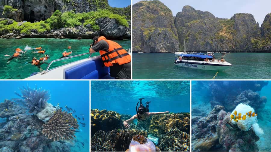 Krabi: Phi Phi Early Bird & 4 Island by Speedboat with Lunch - Bamboo Island gives you room to slow down