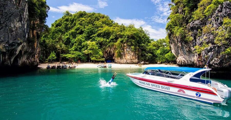 Krabi's Hong Island Speed Boat Blast with 360° Viewpoint - Thai lunch beside Hong Island beach