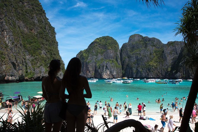 Krabi to Phi Phi Islands by Speedboat - Maya Bay beneath the limestone cliffs