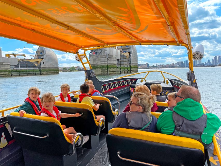 London: 40-Minute Thames Beast Jetboat Tour - The opening views of The Shard, HMS Belfast, and Tower Bridge
