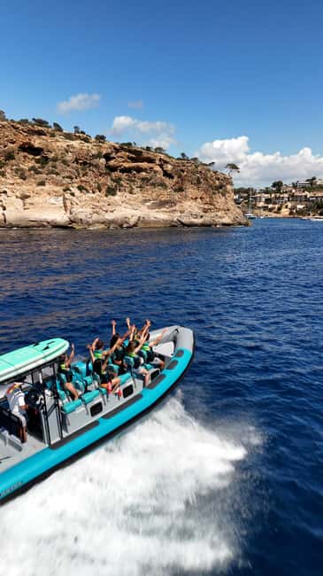 Mallorca: 2h speedboat tour, visit caves, cliffs and snorkel - The one-hour swim stop