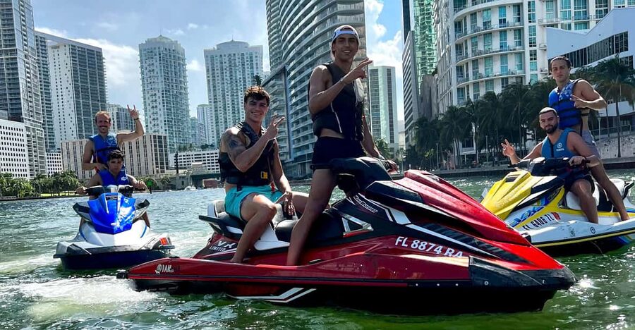 Miami: Jet Ski Adventure with Complimentary Speed Boat Ride - One rider or two on the same machine