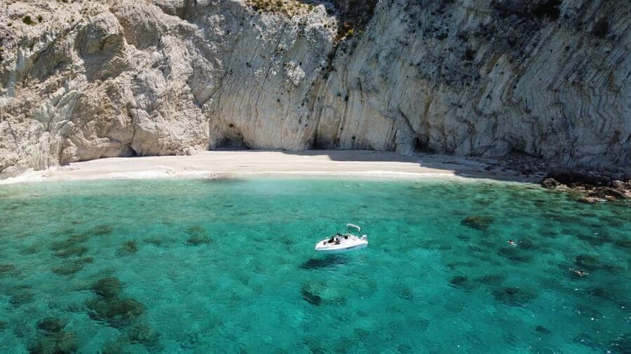 Palaiokastritsa: Coastline and Blue Caves Speedboat Tour - Nine beaches and three caves near Palaiokastritsa