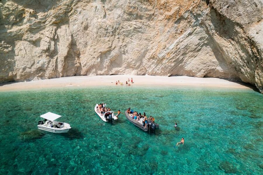 Palaiokastritsa: Coastline and Blue Caves Speedboat Tour - Liapades Bay and the long lunch pause