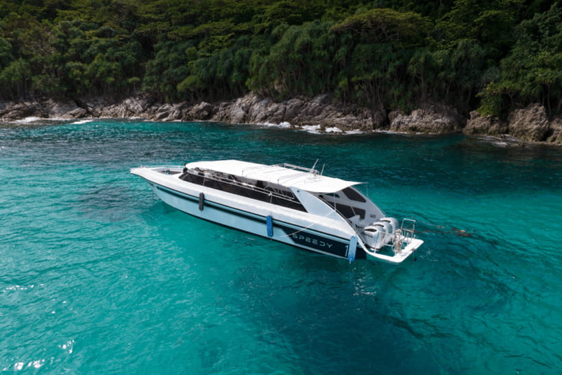 Phuket: Racha and Coral Islands Speedboat Trip with Lunch - Leaving Phuket by speedboat