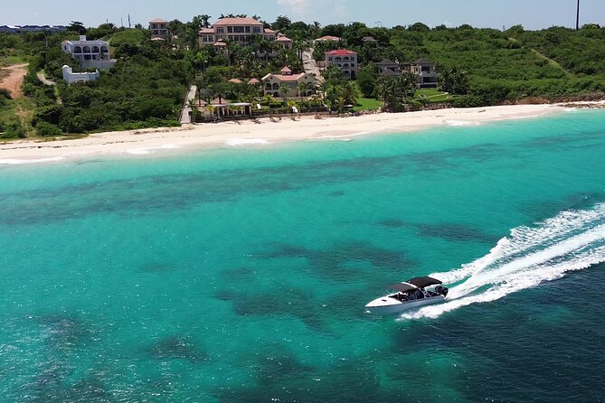 Private Speed Boat Charter to Anguilla - Sandy Island brings sand, snorkeling, and a beach bar