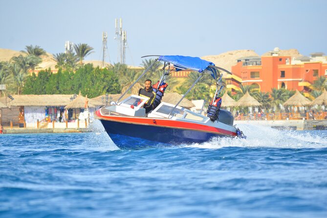 Private Speed Boat to DOLPHINS House & Water activities -HURGHADA - What the $50 price really covers