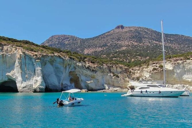 Rent a Bareboat RIB in Milos Island, Greece - Taking the helm from Agia Kyriaki