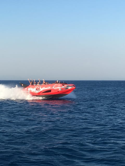 Rhodes: Beaches Trip by Jet Boat with Snorkeling and Drinks - Rhodes Town and the coast seen from the water