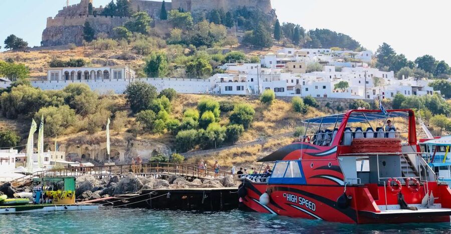 Rhodes: High Speed Boat Trip to Lindos - Boarding at Mandraki Harbour or Faliraki