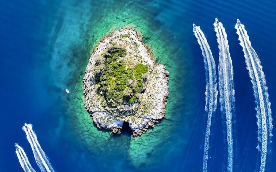 Rovinj or Vrsar: Lim Fjord & Rovinj islands Speedboat Tour - Figarola Island, a local-style swimming stop