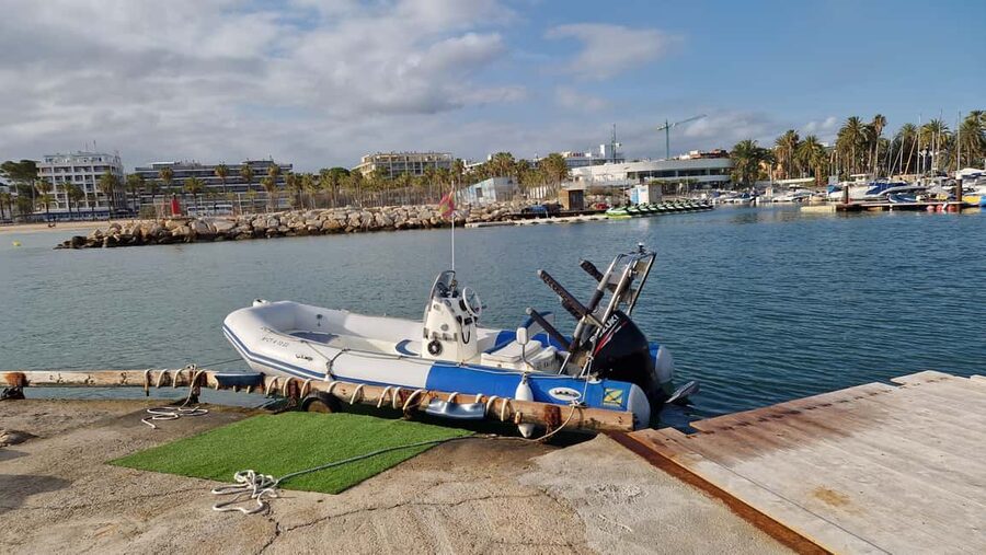Salou: Private Zodiac Boat Trip Through the Coves of Salou - Leaving Salou marina on a private Zodiac