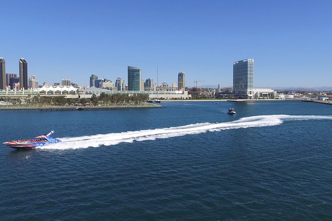 San Diego Bay Jet Boat Ride - The opening run past the USS Midway